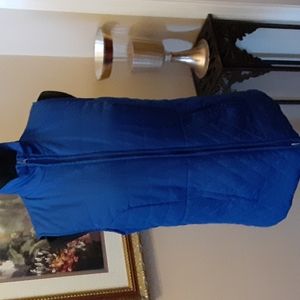 Kim Rogers royal blue quilted puffer polyester vest 2 pockets zip front S EUC …